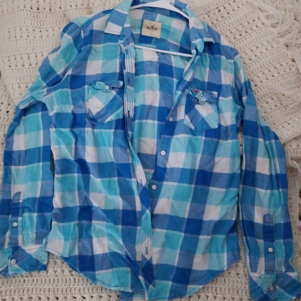 Blue & white plaid shirt